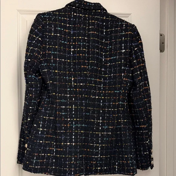 Zara Women's Multicolor Tweed Blazer - Picture 6 of 9